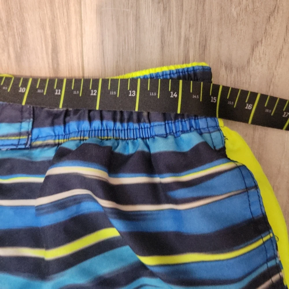 Nike Swim Trunks, Mens XL Board Shorts Mesh Lined,‎ Blue Neon Drawstring Waist